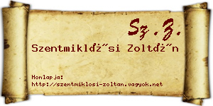 Szentmiklósi Zoltán névjegykártya