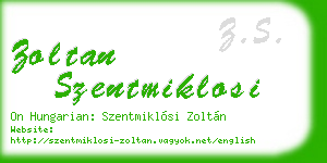 zoltan szentmiklosi business card
